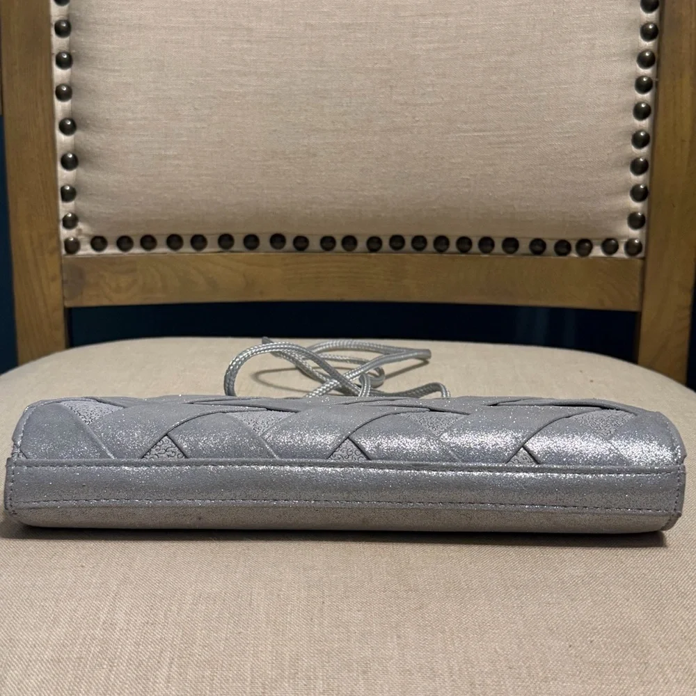 Kate Landry Silver Evening Convertible Clutch